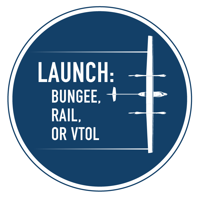 Launch bungee rail or vtol