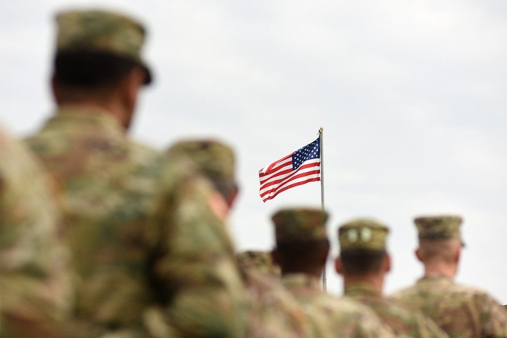veterans and American flag
