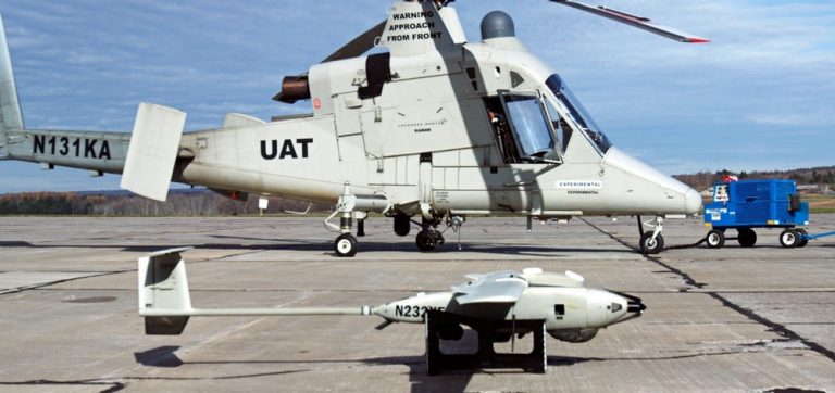 Unmanned helicopter and drone join forces in safer approach to fighting fire
