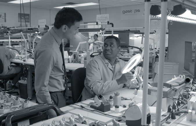 Gastops employees on the manufacturing floor