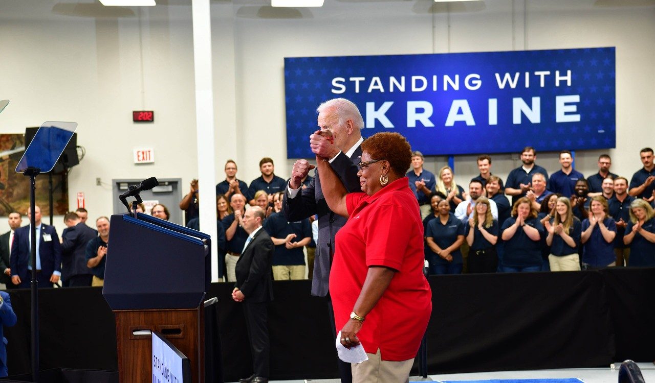 President Biden and Linda Gyrffin