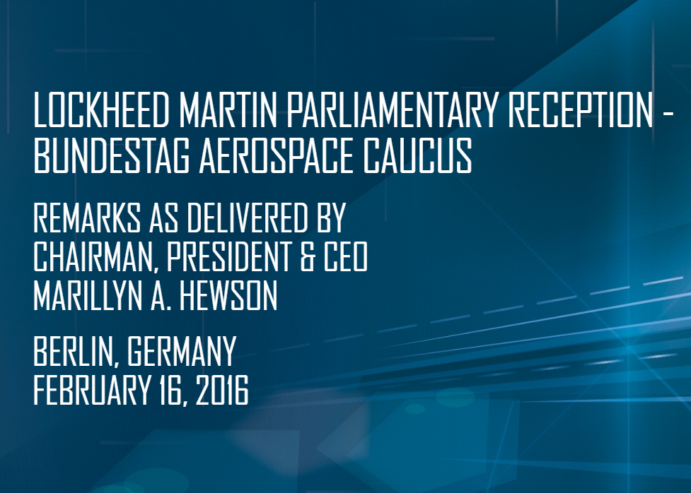 Lockheed Martin Disqualification Statement Example Lockheed Martin Parliamentary Reception - Bundestag Aerospace Caucus ...