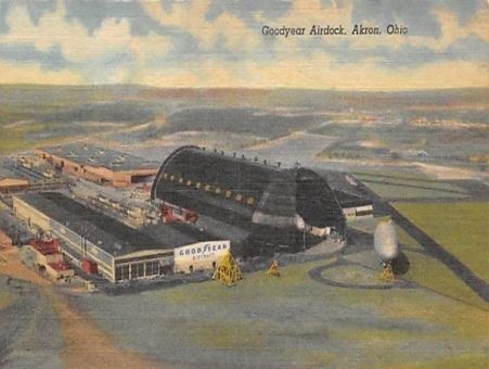 Vintage Postcard of the Akron, Ohio Goodyear Airdock