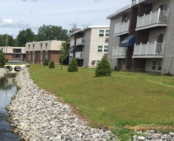 Portion of the 2017 apartment complex property after remediation and restoration (July 2017).