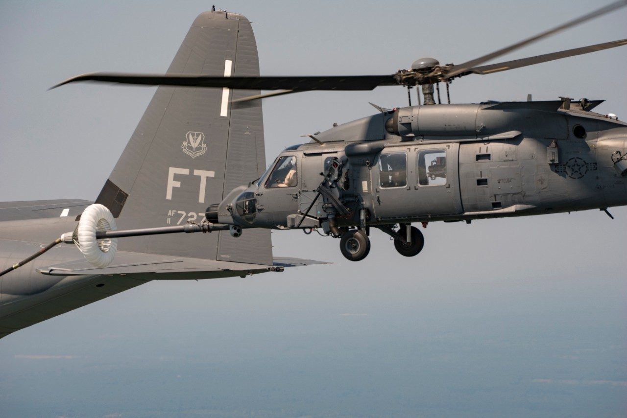 HH-60W Jolly Green II Combat Rescue Helicopter completes an air-to-air refueling test