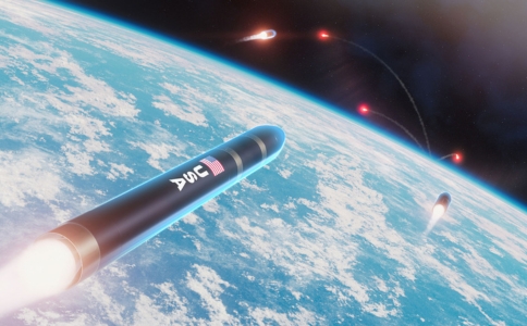 Next generation interceptor over earth render