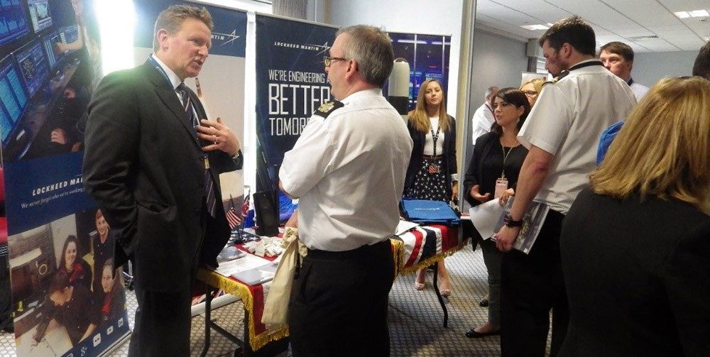 The team speaking to prospective recruits at the 2017 careers fair for Her Majesty’s Naval Base Clyde
