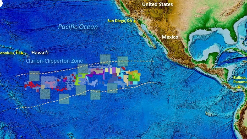 The CCZ is a vast, 4.5 million square kilometre abyssal plain in a remote part of the Pacific Ocean, south east of Hawaii, containing a seafloor rich in polymetallic nodules.